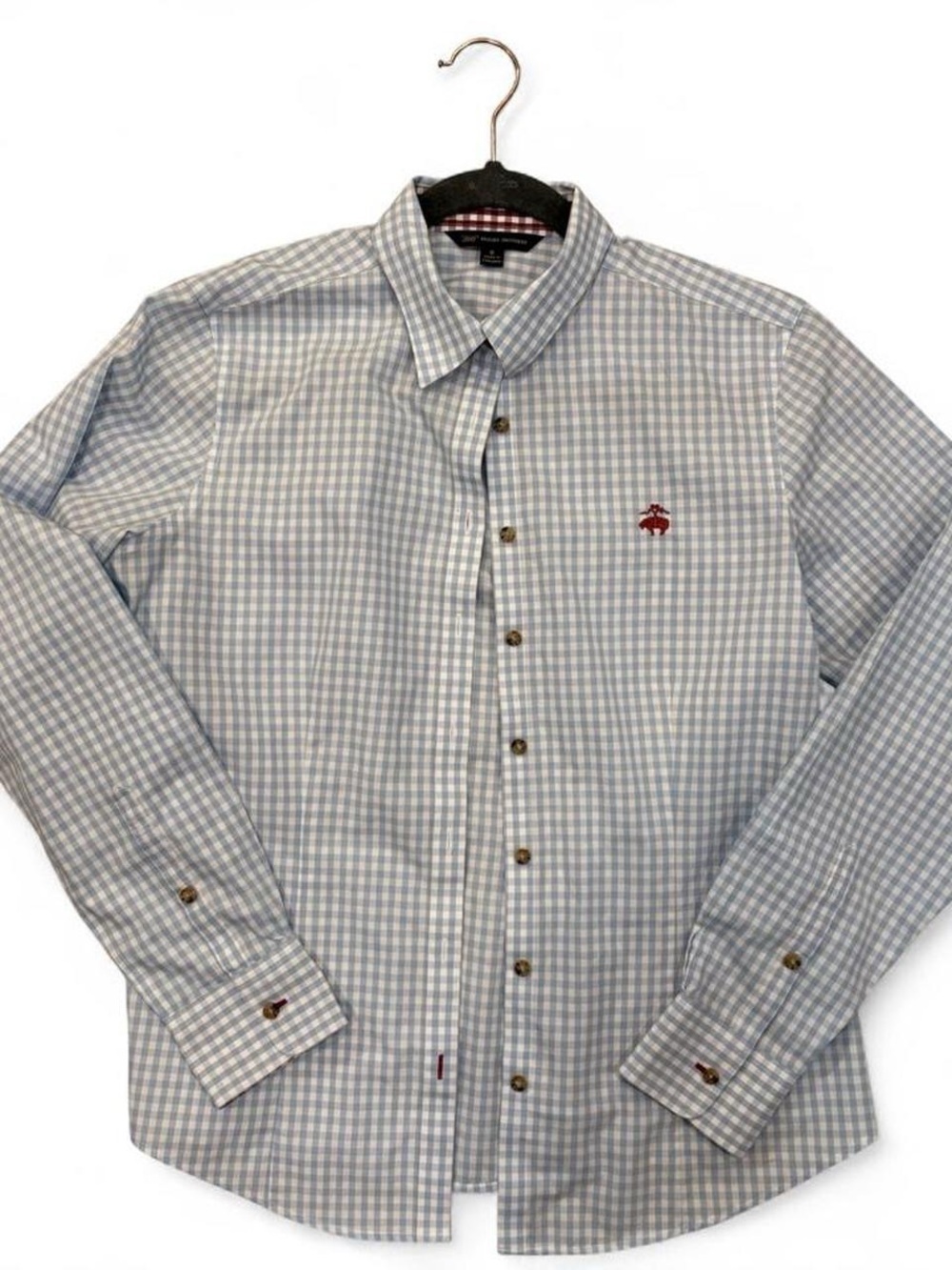 Women’s  Light Blue gingham Long-Sleeve Shirt